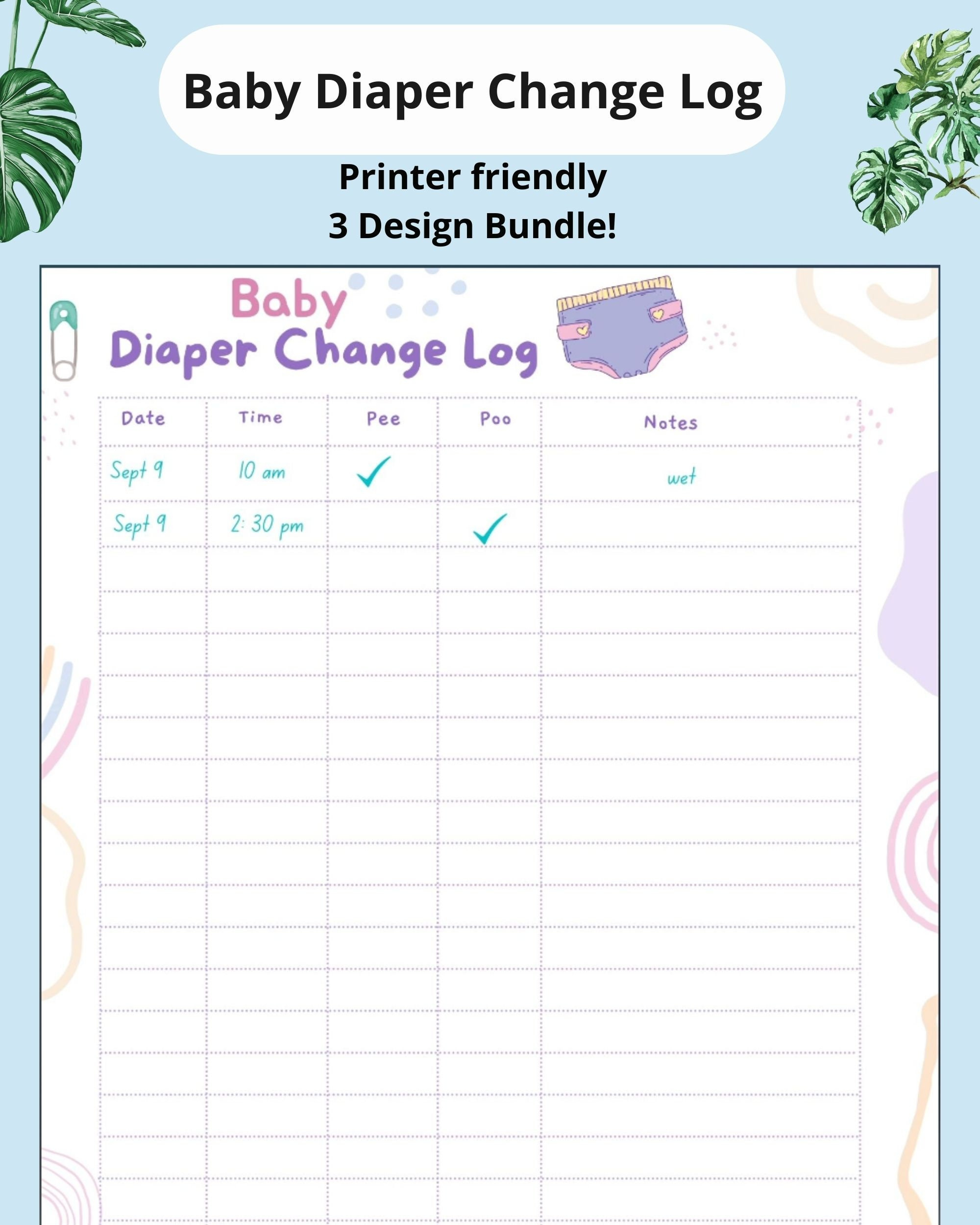 Feeding And Diaper Change Log Book Kdp Graphicbks regarding Free Printable Diaper Changing Log