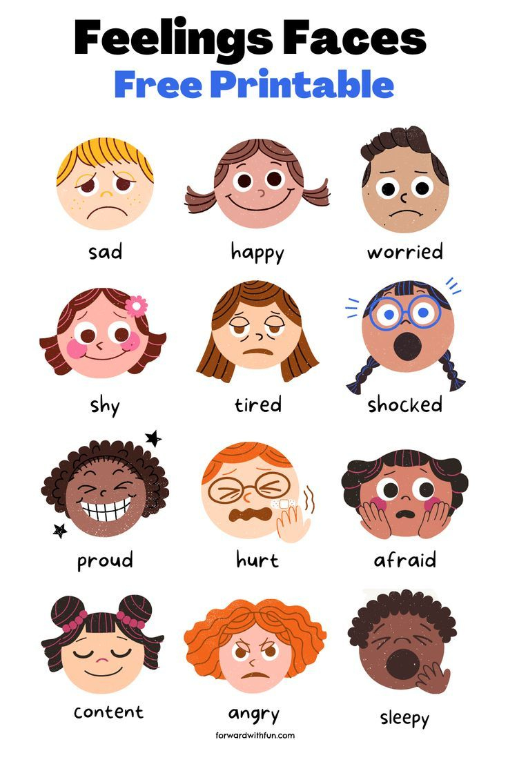 Feelings Faces Printable And Activities (Free!) regarding Feeling Faces Chart Printable