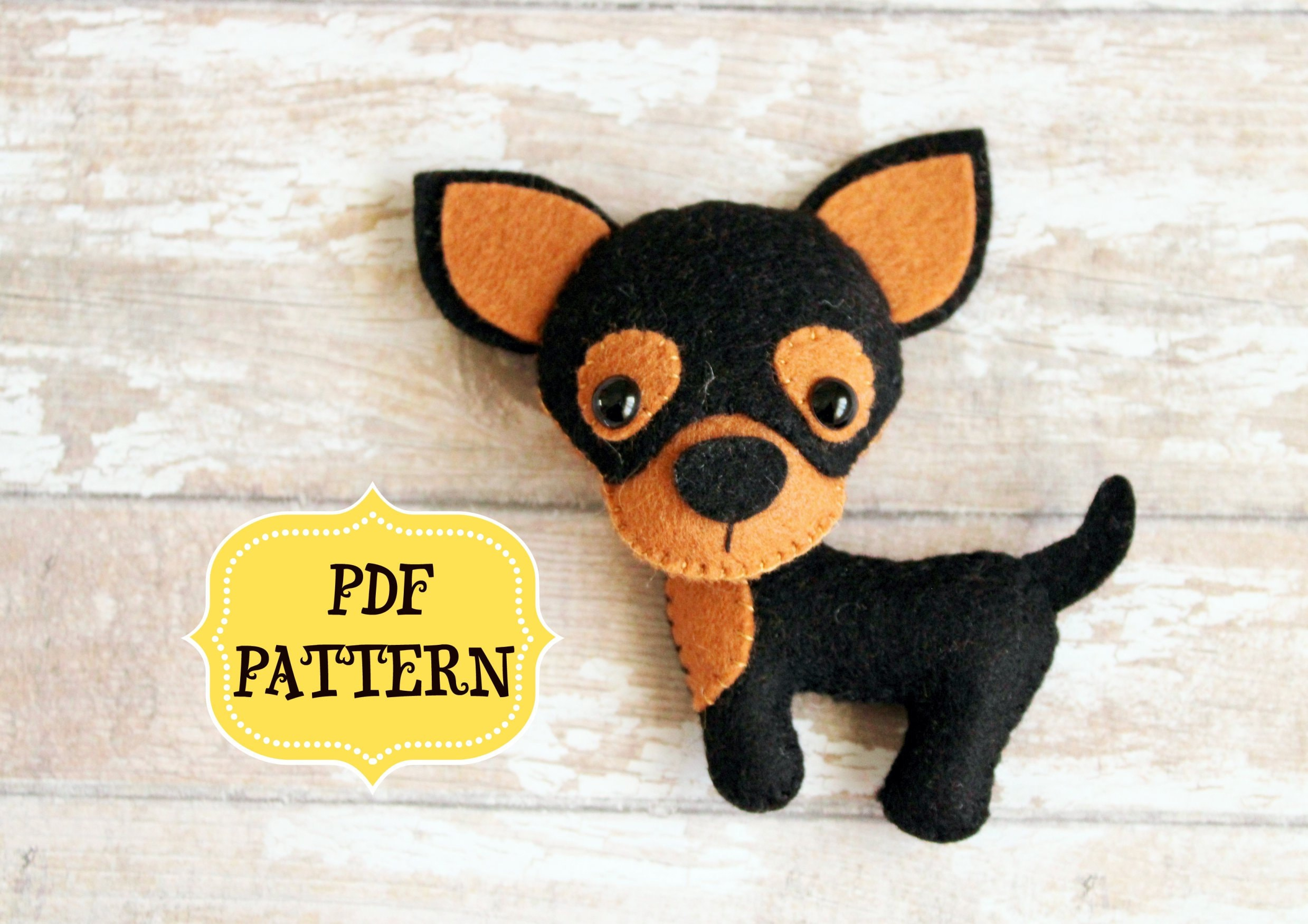 Felt Dog Pattern, Felt Chihuahua Pattern, Easy Sewing Pdf, Felt with regard to Free Printable Stuffed Chawawa Patterns