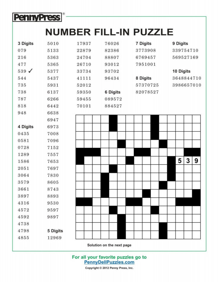 Free Printable Word Fill in Puzzles