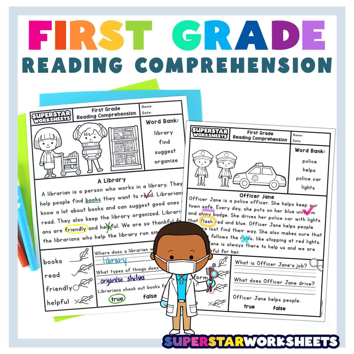 First Grade Reading Comprehension - Superstar Worksheets regarding Free Printable Level G Books