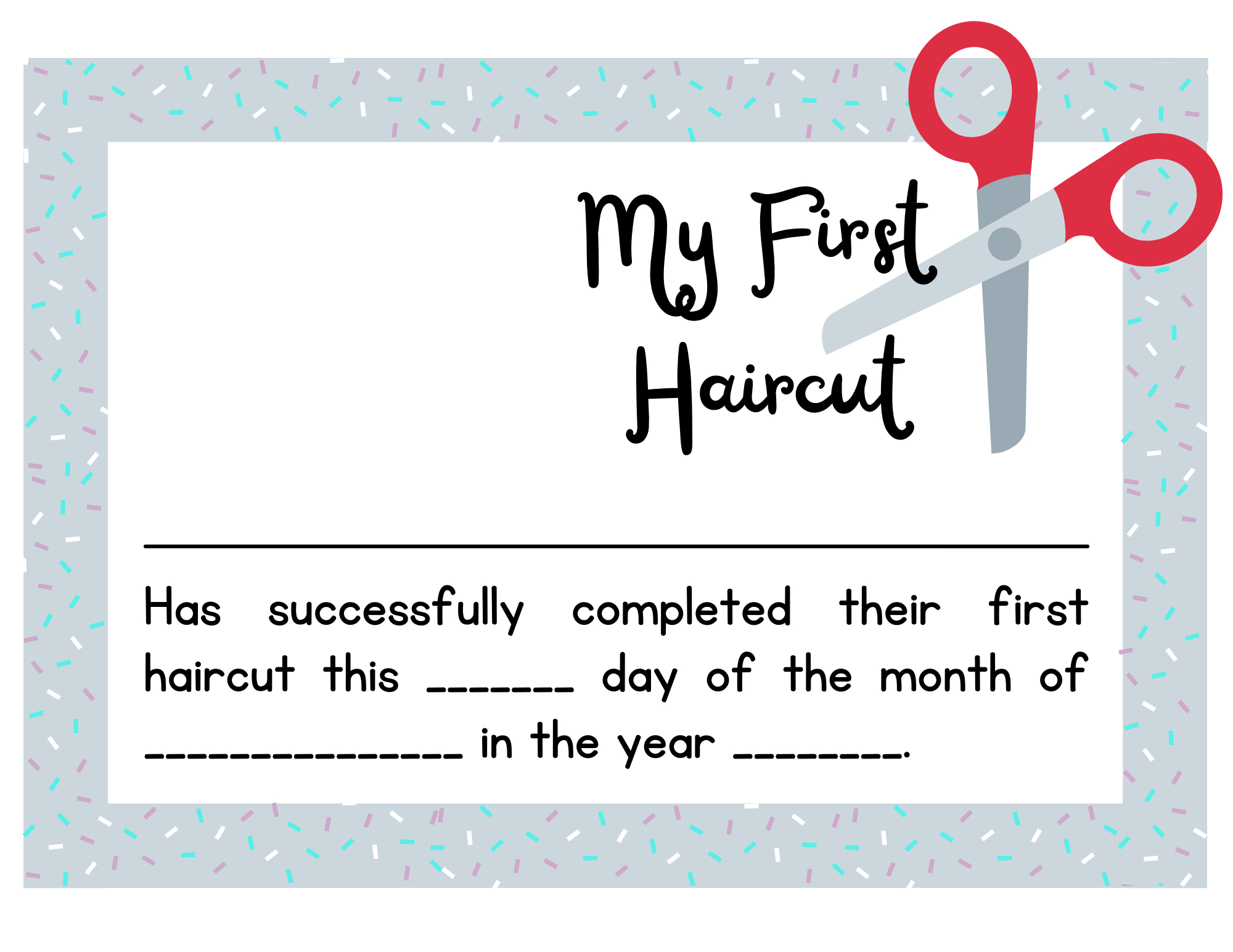 First Haircut + Free First Haircut Certificate Printable inside Free Printable 1St Haircut Certificate