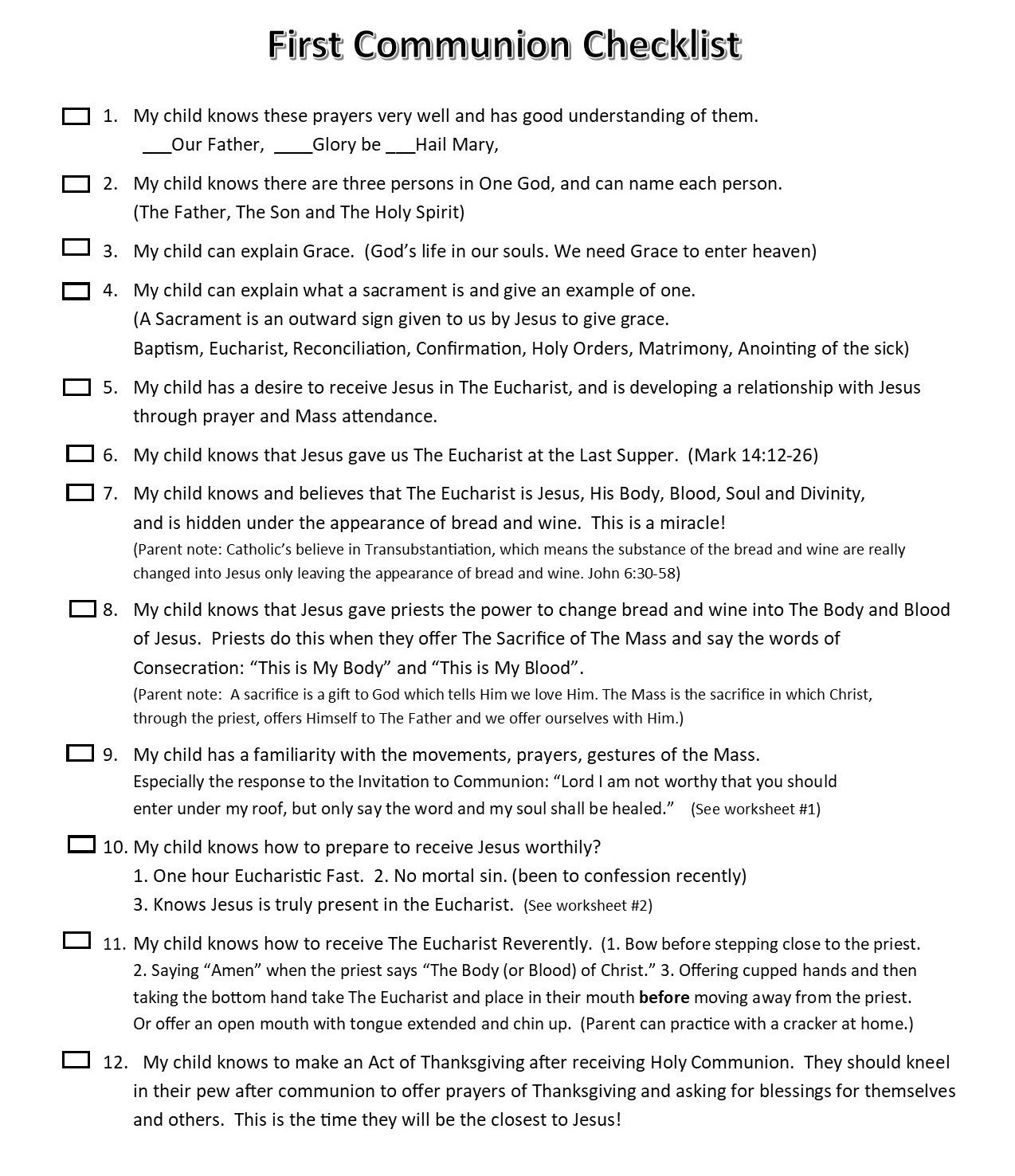 First Holy Communion Preparation – St. Bartholomew – St. Joseph inside First Communion Free Printables