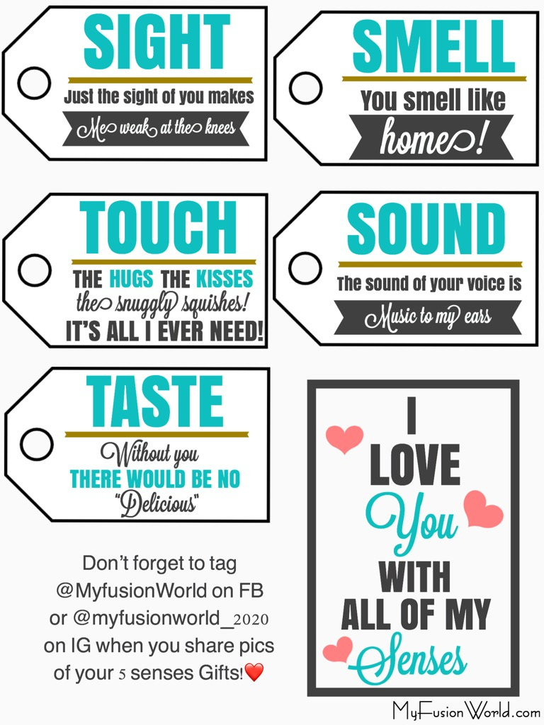 Five Senses Gift Tags Free Printable pertaining to 5 Senses Gift Tags Free Printable
