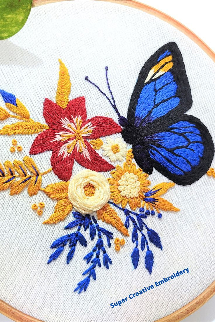 Floral Butterfly Embroidery Design Tutorial / Free Embroidery with regard to Free Printable Butterfly Embroidery Patterns