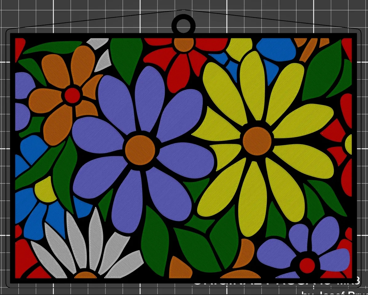 Flower Mosaic - Color Printjon | Download Free Stl Model with Printable Flower Mosaic Patterns