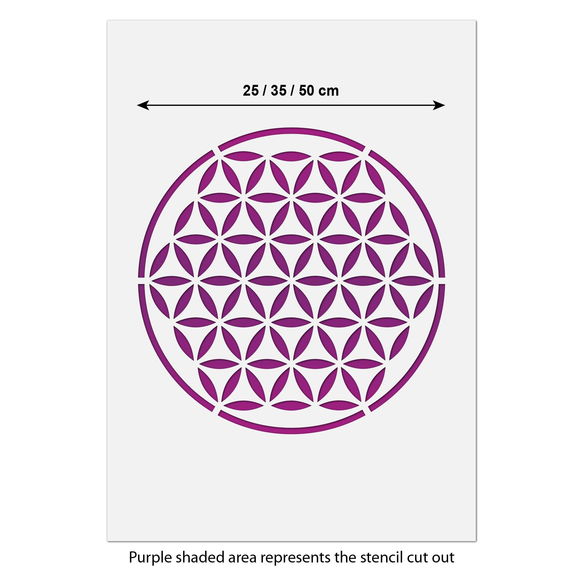 Flower Of Life Stencil - Large Sacred Geometry Symbol Wall Art in Flower of Life Stencil Printable