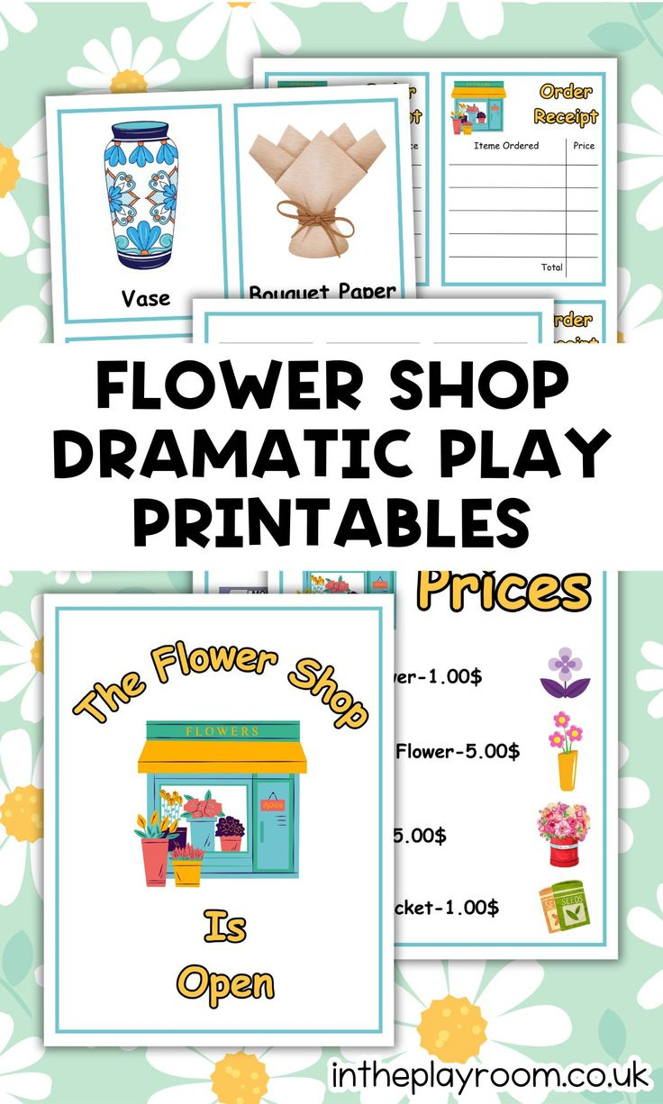 Flower Shop Dramatic Play Free Printables | Dramatic Play throughout Free Preschool Flower Shop Printables