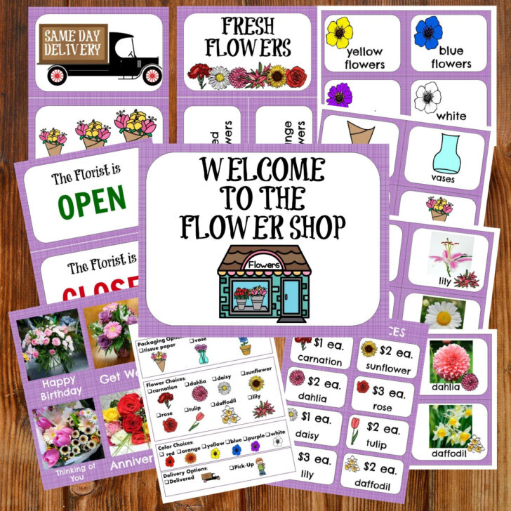 Free Preschool Flower Shop Printables