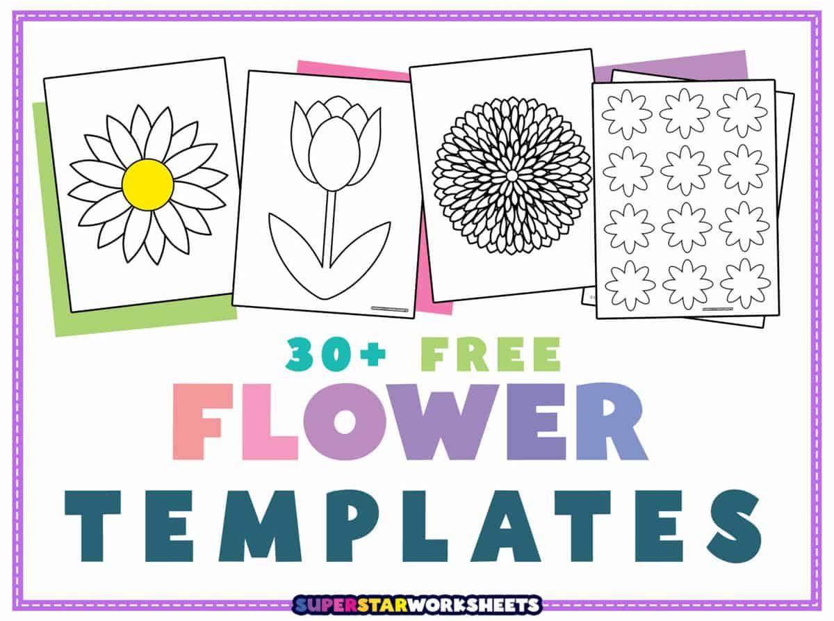 Flower Templates - Superstar Worksheets intended for Free Flower Stem Template