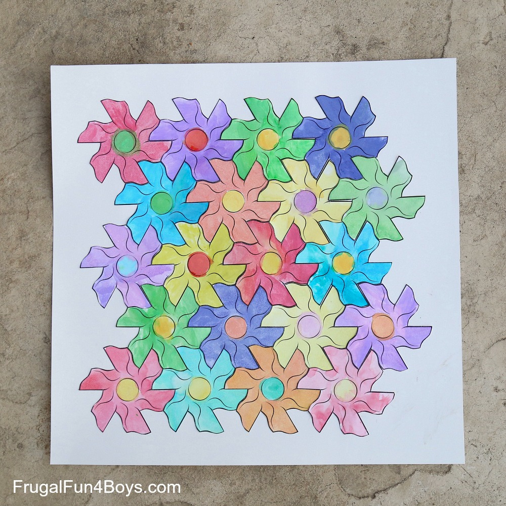 Flower Tessellation Activity For Kids (With A Printable Template inside Tessellation Patterns Printable Free