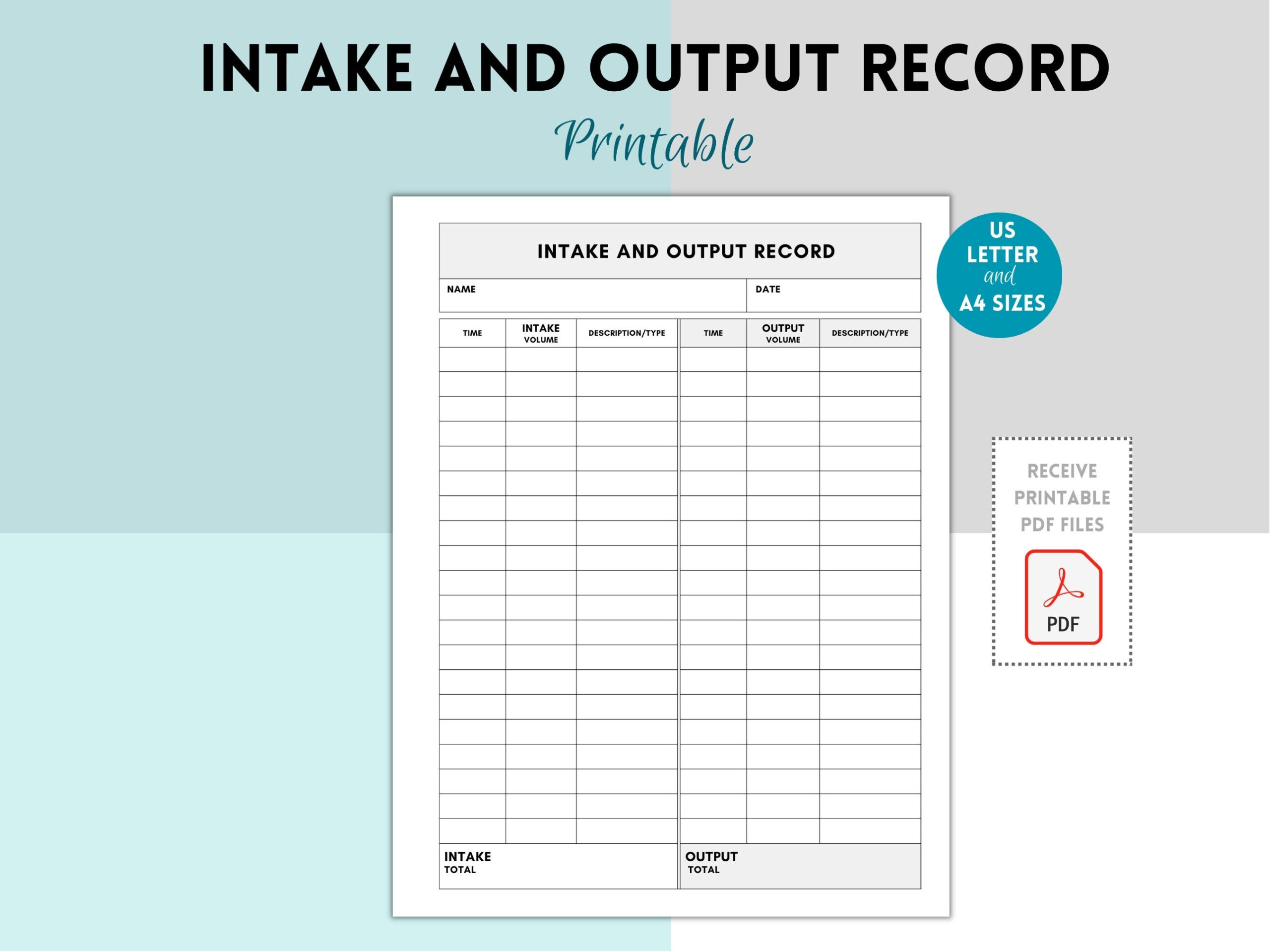 Fluids Intake And Output Record, Fluid Balance Chart, Intake inside Intake and Output Chart Printable