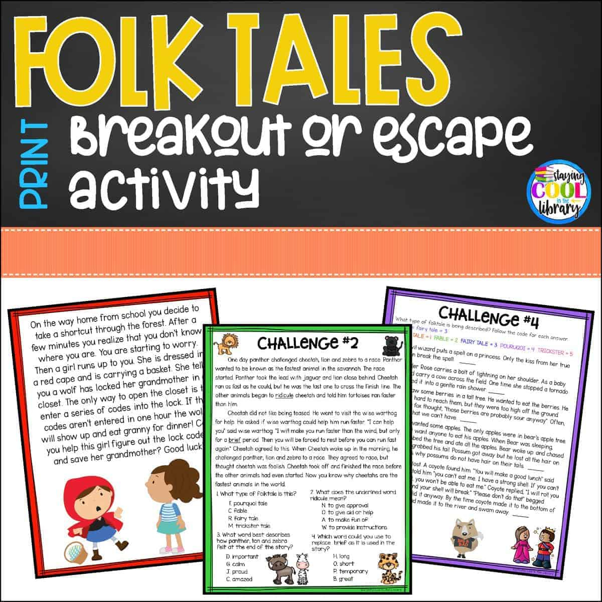 Folktales - Print Breakout Escape Activity - Staying Cool In The pertaining to Free Printable Folktales