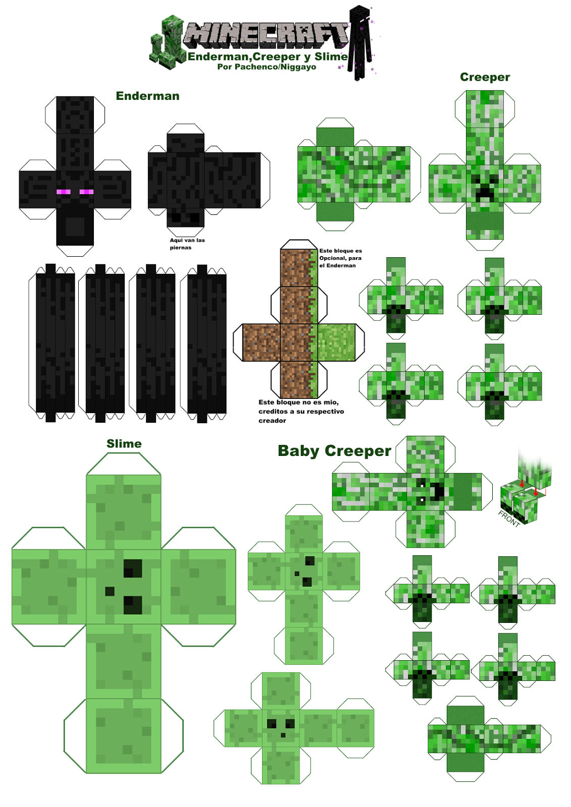 For Anyone Who Wants To Papercraft Print This Pages So You Can Do inside Free Minecraft Printable Cutouts