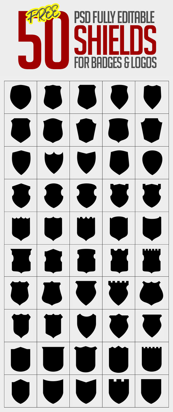 Free 50 Shields For Logos | | Graphic Design Junction within Free Shield Shapes Templates