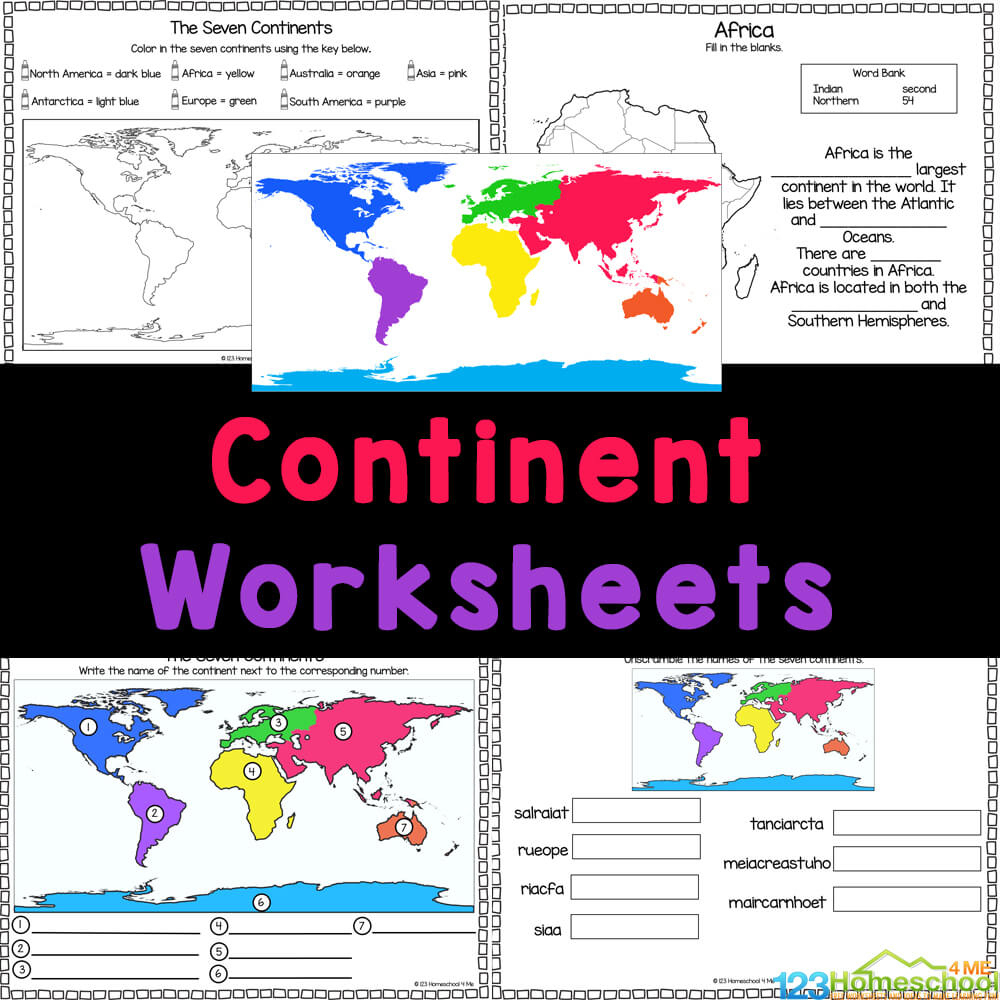 Free 7 Continents And Oceans Worksheet throughout Free Continent Printables