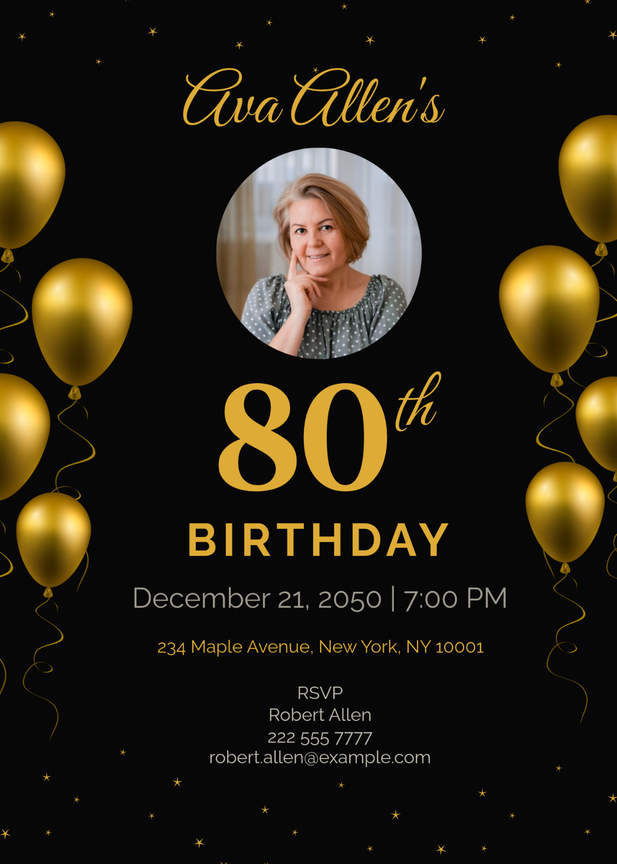 Free 80Th Birthday Invitation Templates, Editable And Printable with regard to Free 80Th Birthday Printables