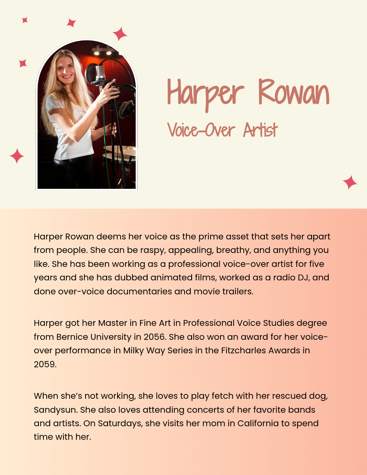 Free Artist Professional Bio Template To Edit Online intended for Free Dj Bio Templates