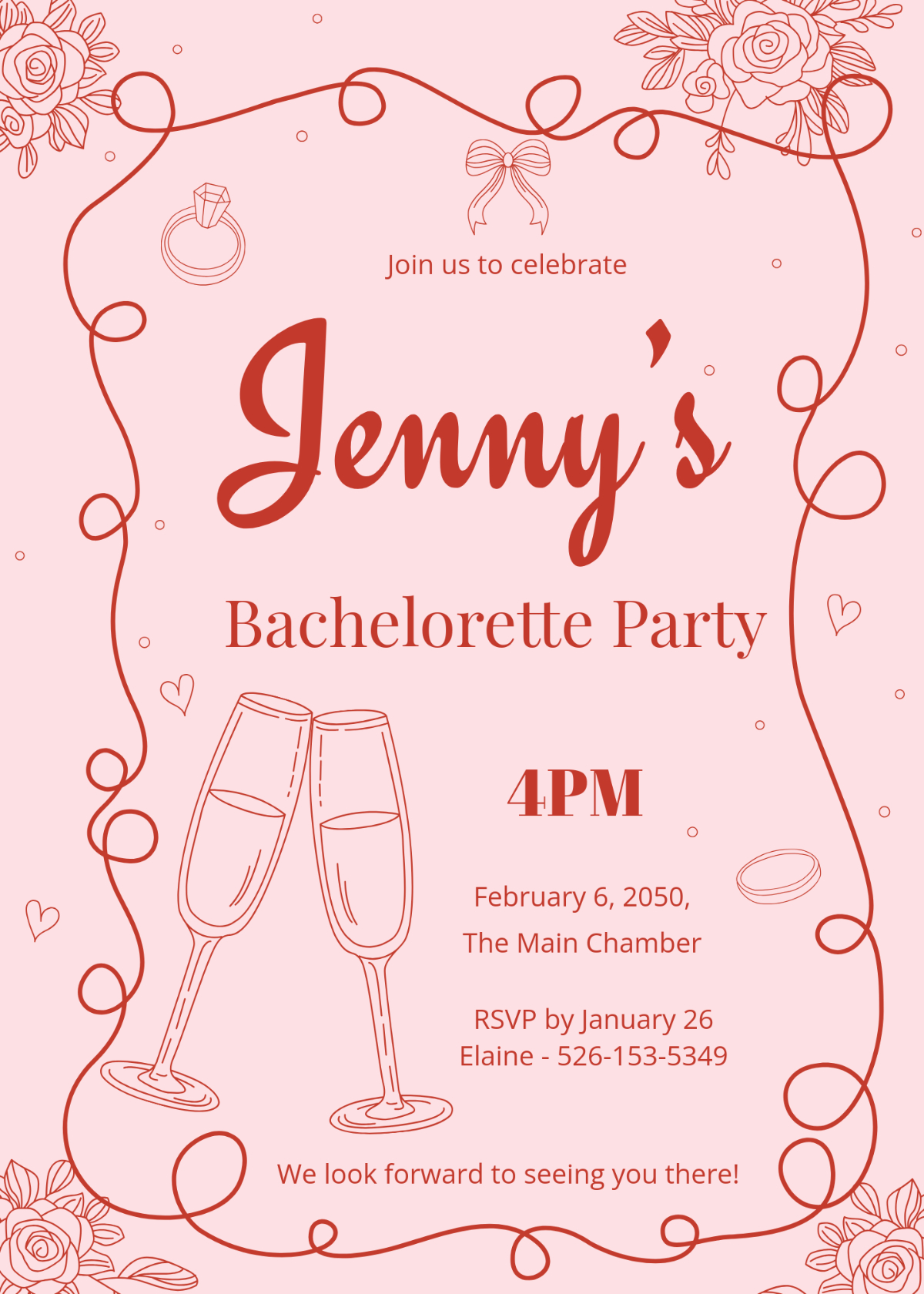 Free Bachelorette Invitation Templates, Editable And Printable in Free Hen Party Templates