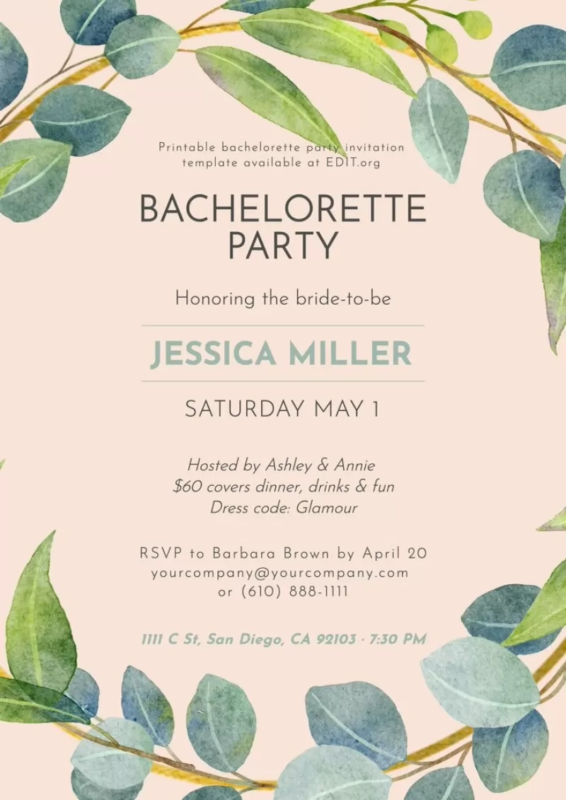 Free Bachelorette Party Invitation Templates regarding Free Hen Party Templates