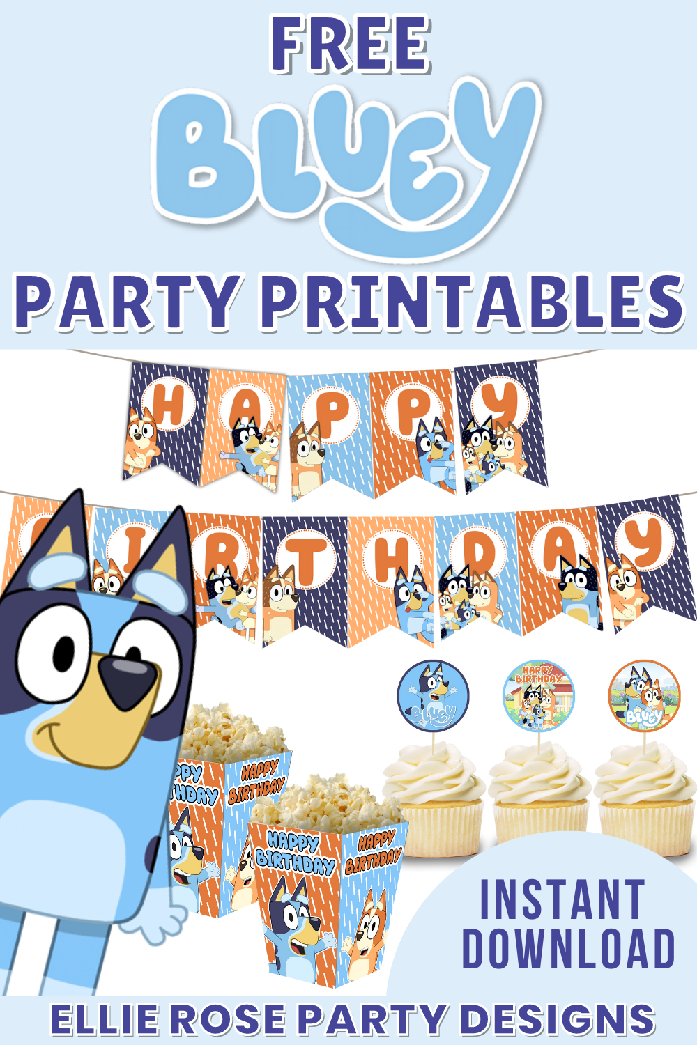 Free Bluey Party Printable Ideas | Ellierosepartydesigns intended for Bluey Free Printables