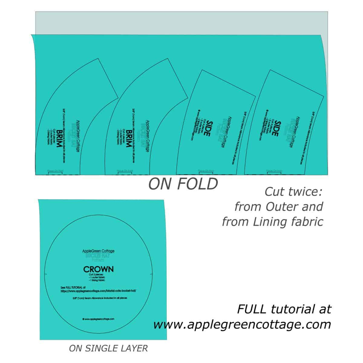 Free Bucket Hat Patternapplegreen Cottage - In 5 Sizes! for Free Printable Safari Hat Pattern