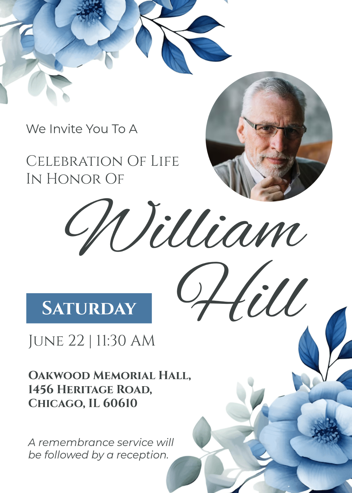 Free Celebration Of Life Invitation Templates, Editable And Printable throughout Celebration of Life Flyer Templates Free