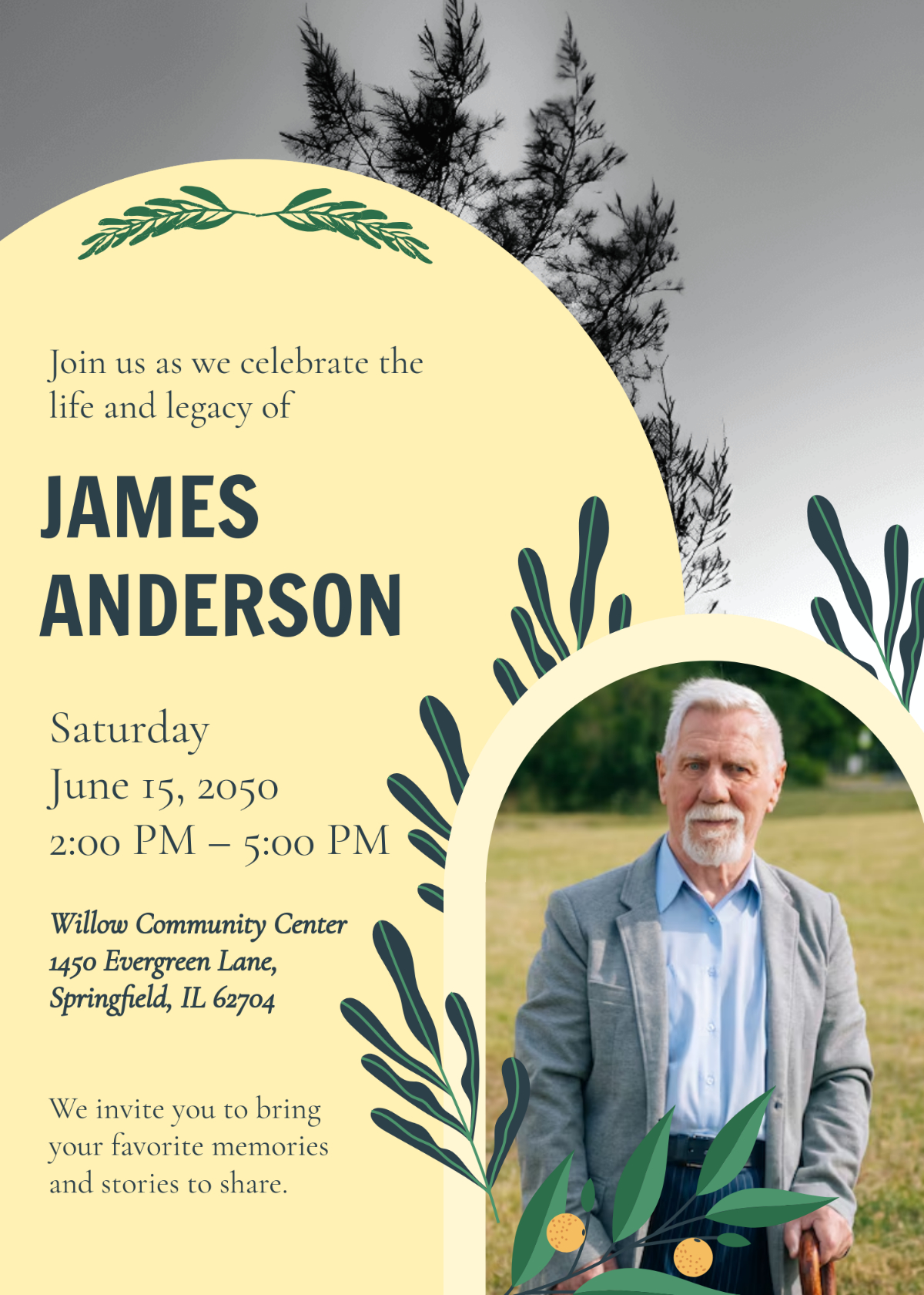 Free Celebration Of Life Invitation Templates, Editable And Printable with regard to Celebration Of Life Flyer Templates Free