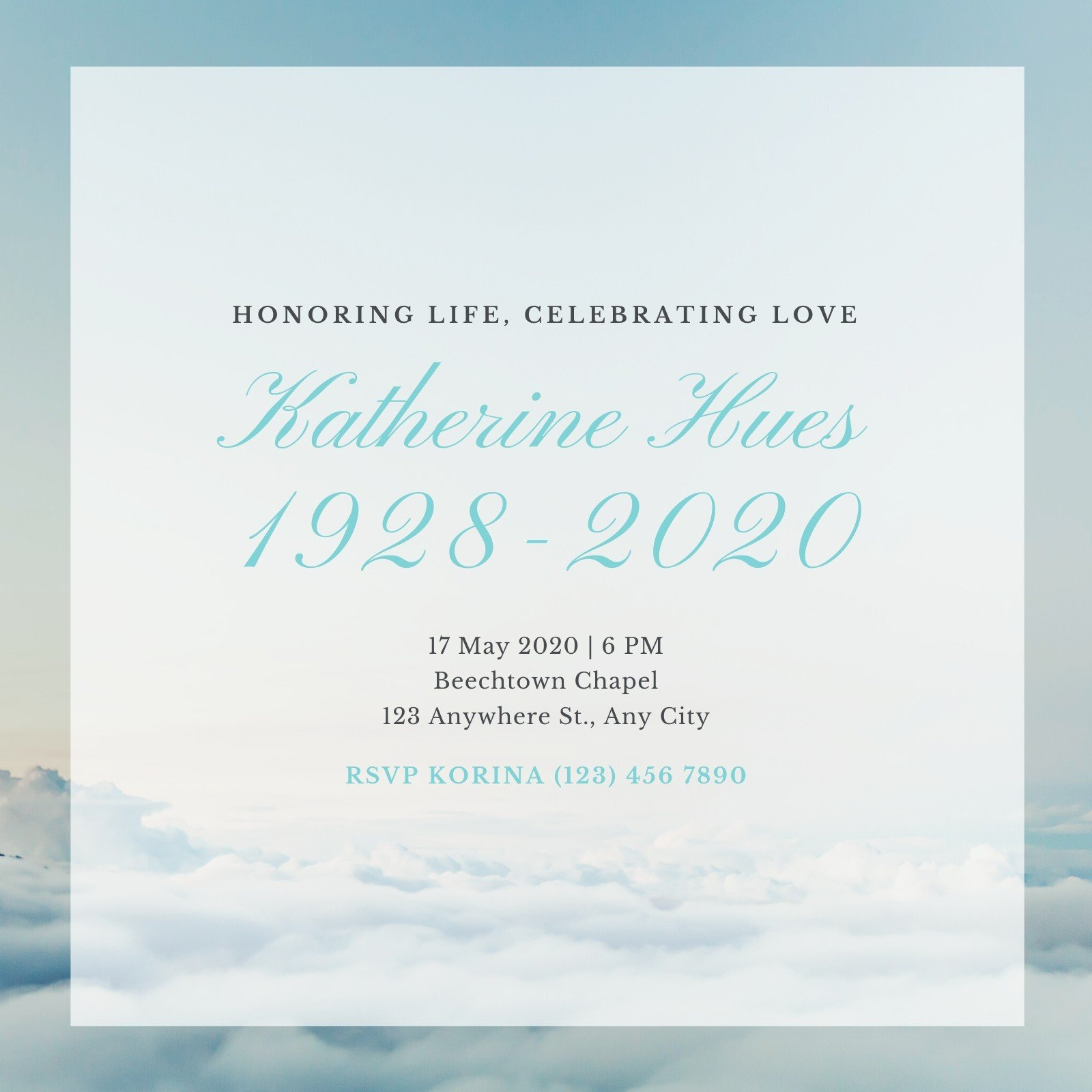 Free Celebration Of Life Invitation Templates To Edit And Print within Celebration Of Life Flyer Templates Free