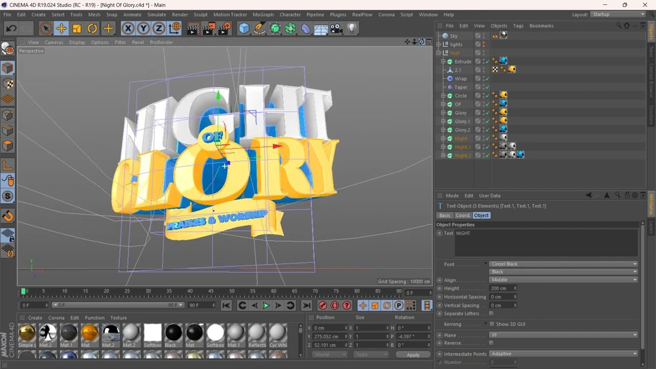 Free Cinema 4D 3D Text Template - Free Download with regard to Free C4D Text Templates