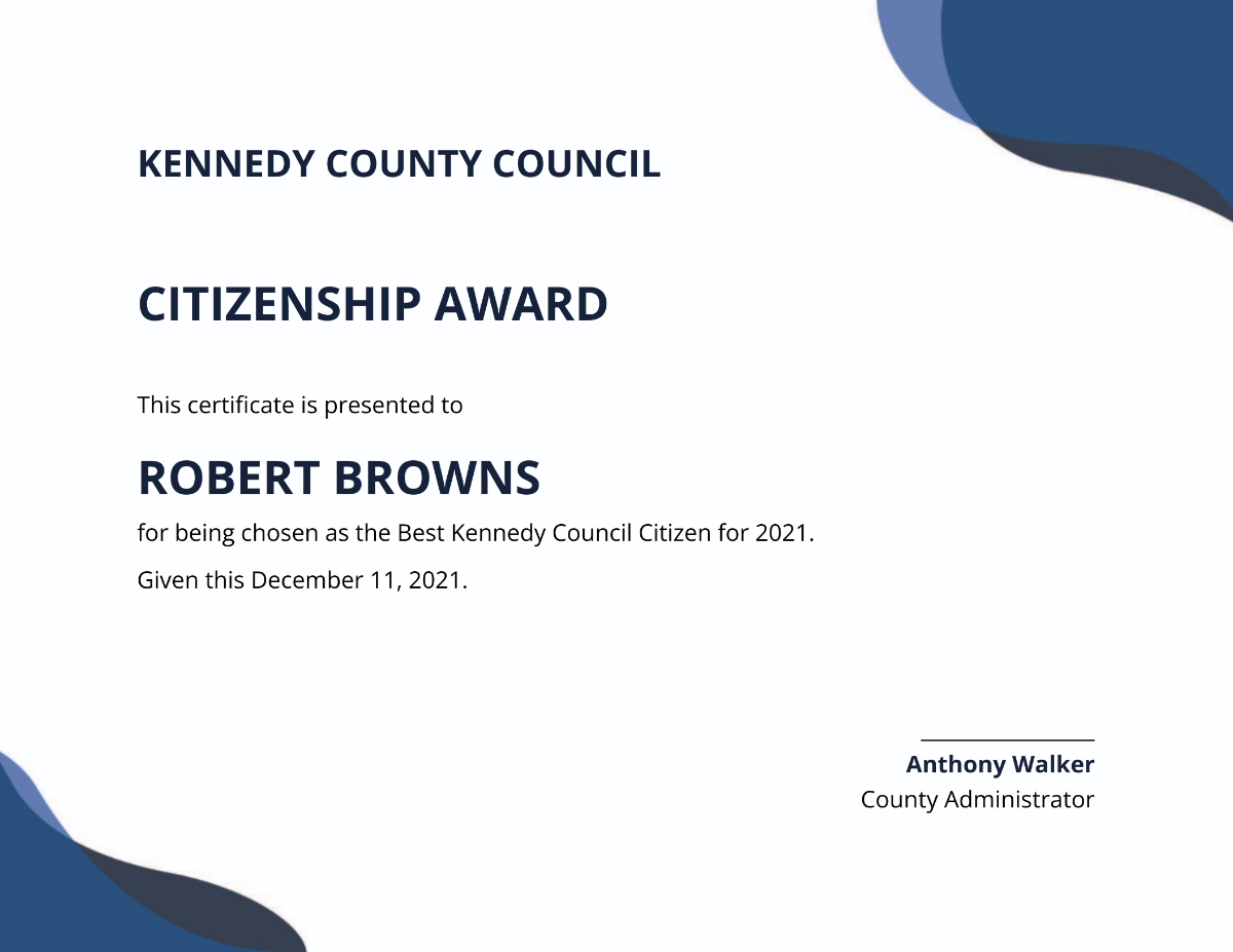 Free Citizenship Award Certificate Template To Edit Online with regard to Free Printable Good Citizen Certificates