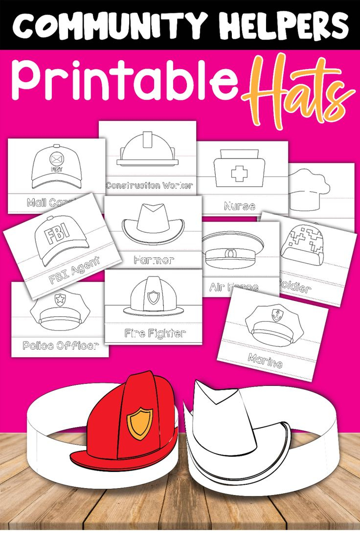 Free Community Helpers Hats regarding Community Helpers Hats Free Printables