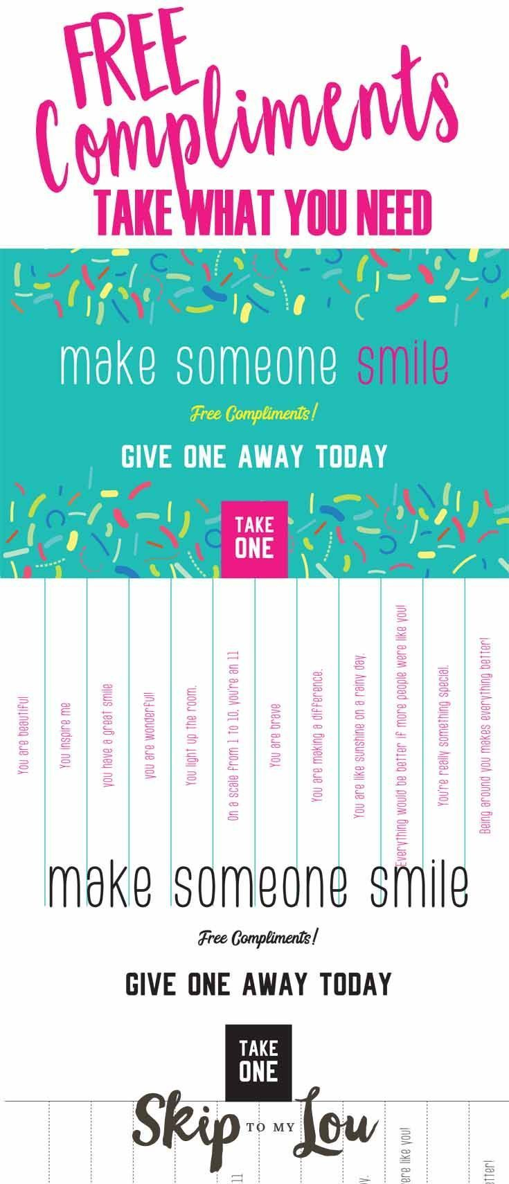 Free Compliments - Take What You Need! | Skip To My Lou regarding Free Compliments Printable