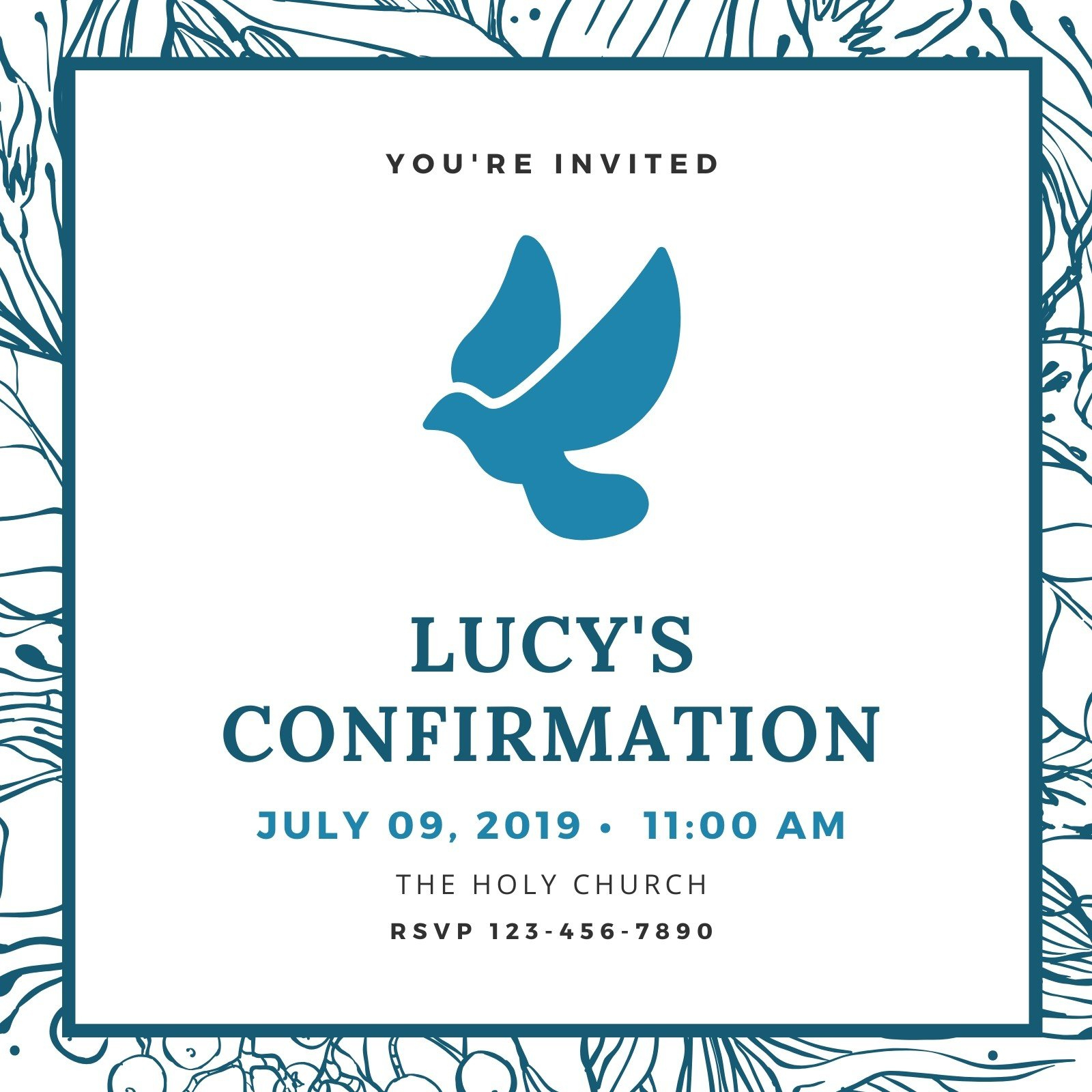 Free Confirmation Invitation Templates To Customize | Canva within Free Printable Confirmation Cards Online