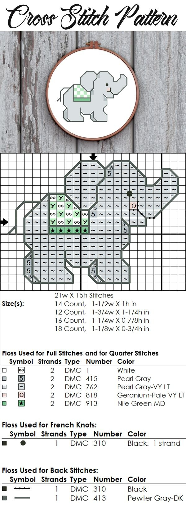 Free Cross Stitch Pattern Small With Cute Elephant For Beginners inside Free Printable Elephant Cross Stitch Pattern