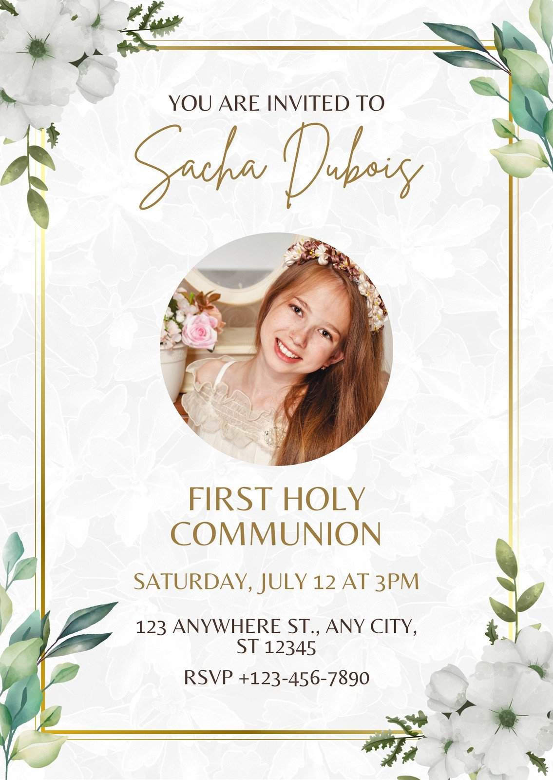 Free Custom Printable First Communion Invitation Templates | Canva regarding First Communion Free Printables