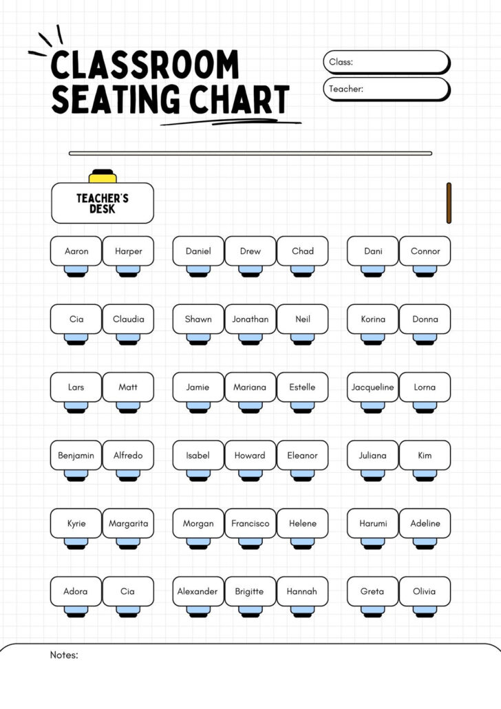 Seating Chart Printable