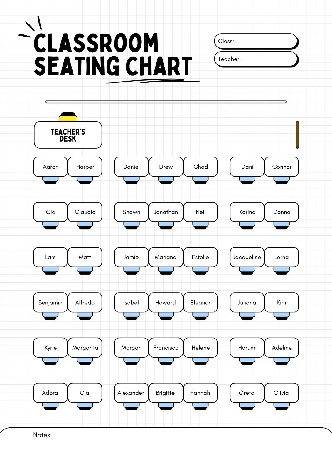 Free Custom Printable Seating Chart Templates | Canva in Seating Chart Printable
