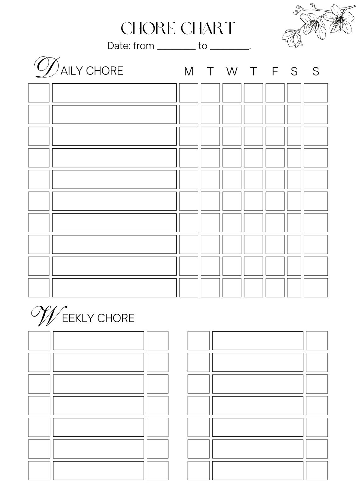 Free Customizable Chore Chart Templates To Print | Canva throughout Responsibility Chart Printable