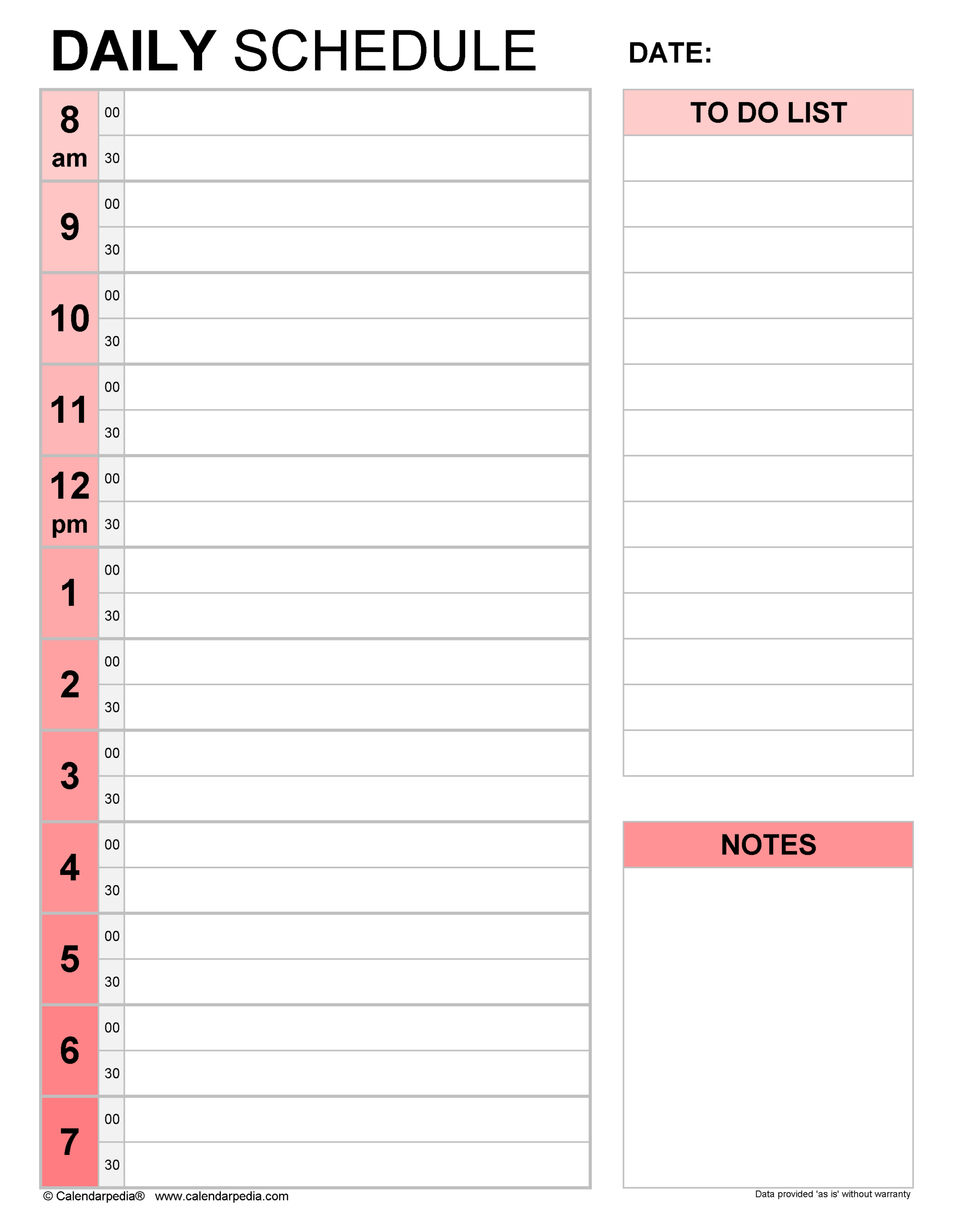 Free Daily Schedules In Pdf Format - 30+ Templates for Daily Schedule Chart Printable