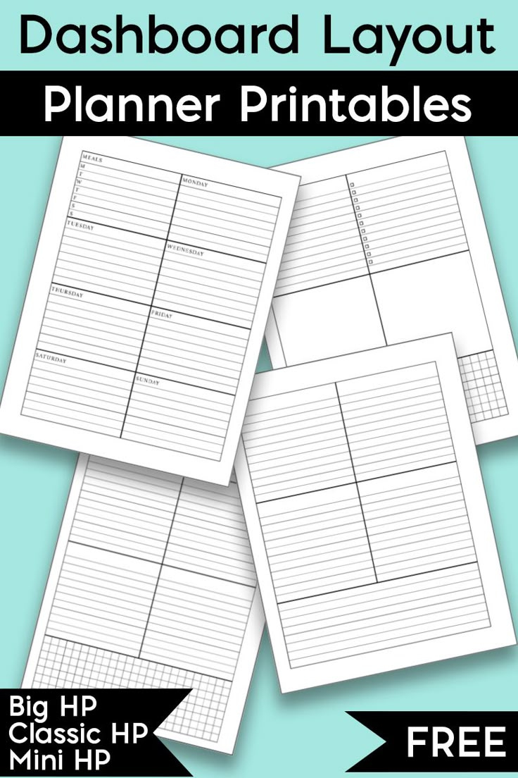 Free Dashboard Layout Planner Printables - Free Weekly Planner Pages with Free Printable Happy Planner Dashboard