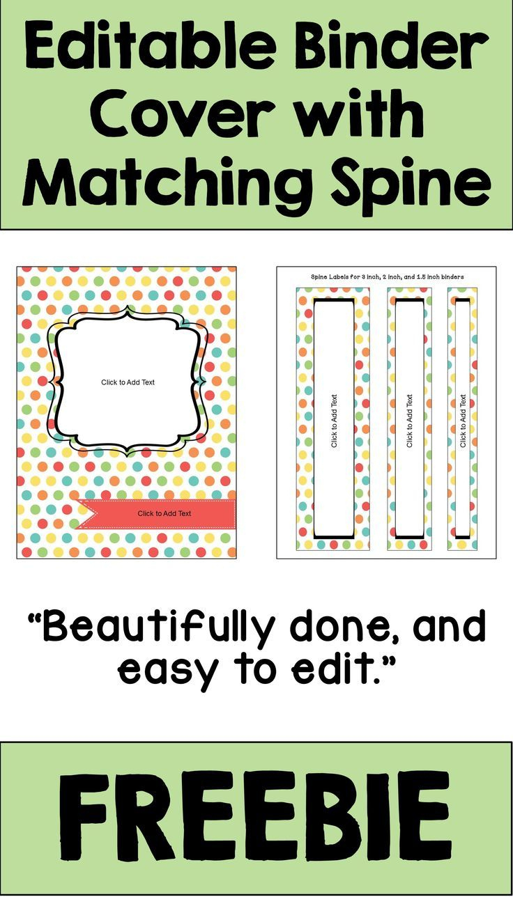 Free Editable Binder Covers And Spines For Teachers, Students in Free Binder Spine Template