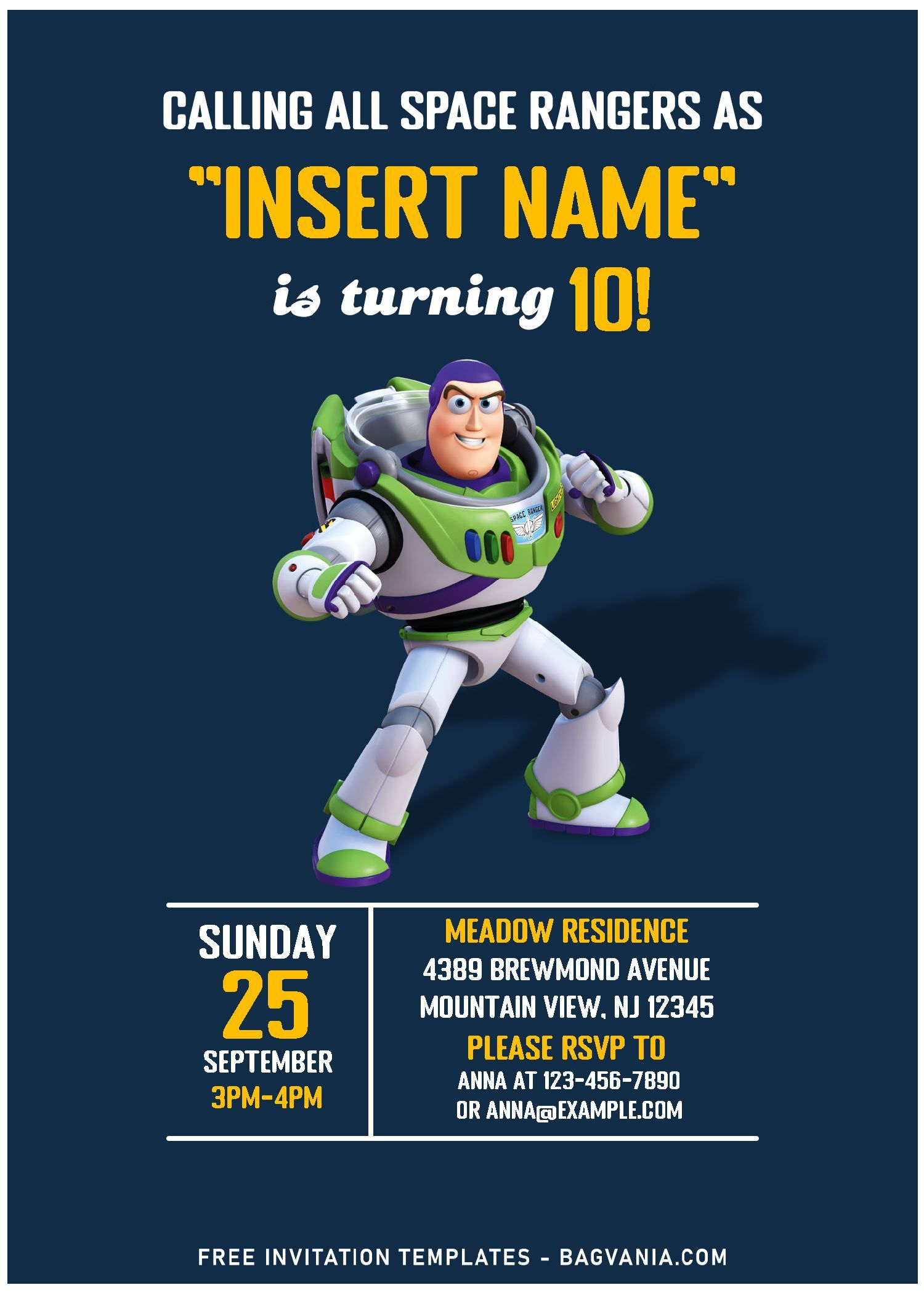 Free Editable Pdf) Simple Space Ranger Buzz Lightyear Boy Birthday inside Buzz Lightyear Birthday Card Free Printable
