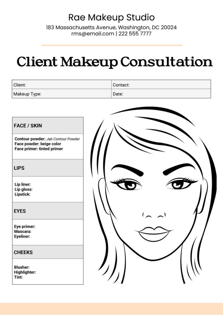 Free Printable Face Charts For Makeup Artists