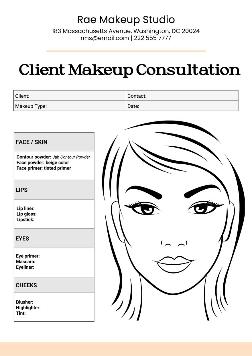 Free Face Chart Templates, Editable And Printable pertaining to Free Printable Face Charts For Makeup Artists