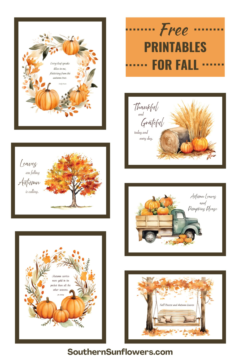 Free Fall Printables For Autumn Decorating - intended for Free Printable Autumn Images