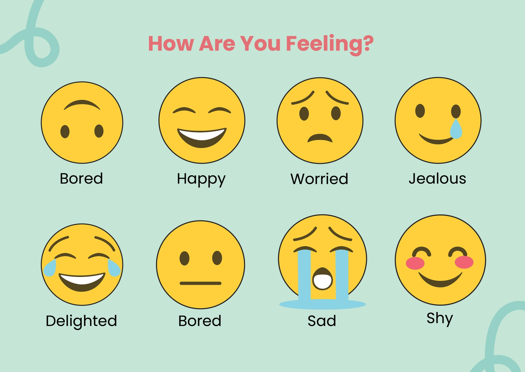 Free Feelings Chart Templates, Editable And Printable throughout Emoji Feeling Chart Printable