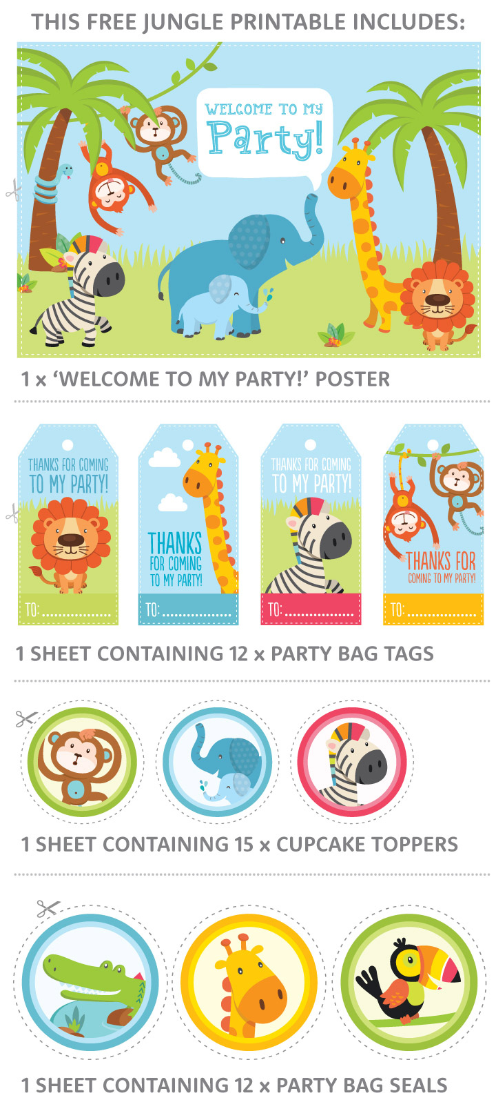 Free Jungle Party Invitation Printables with Free Safari Printables