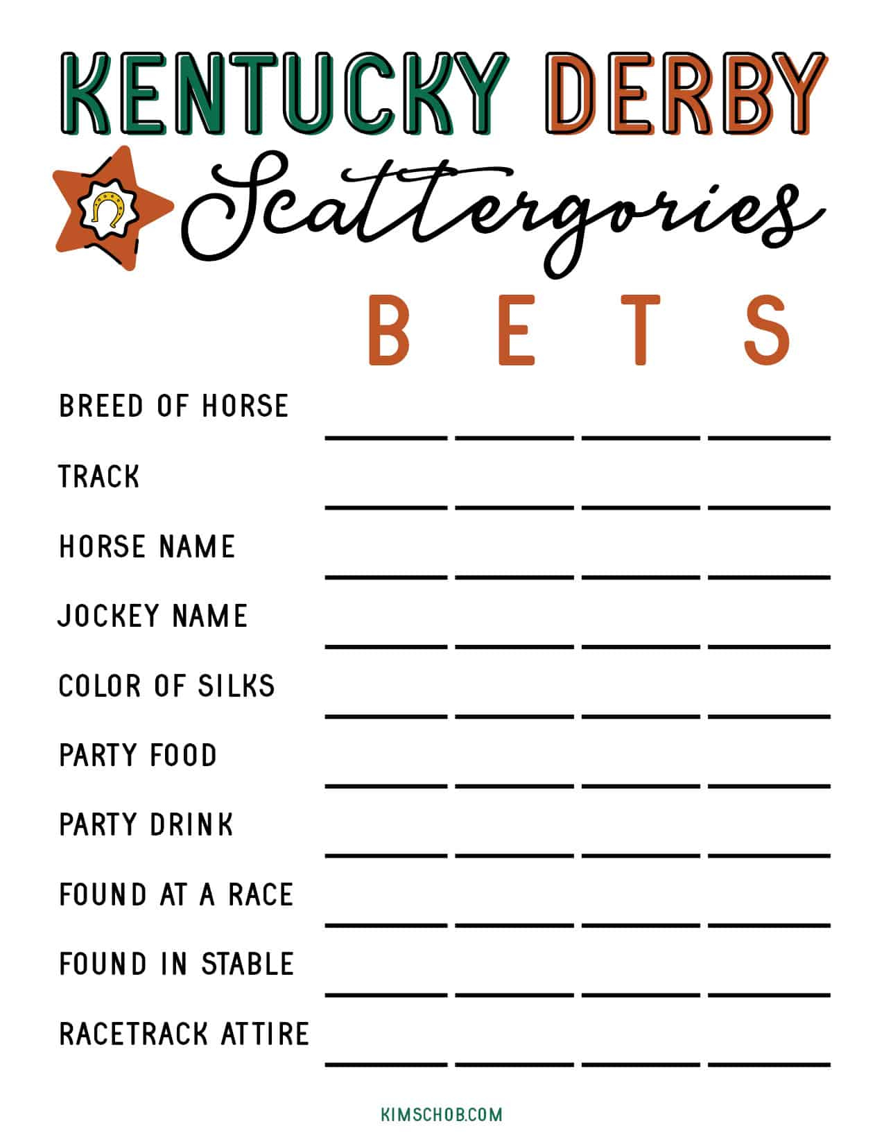 Free Kentucky Derby Printable Games - Kim Schob inside Free Kentucky Derby Printables