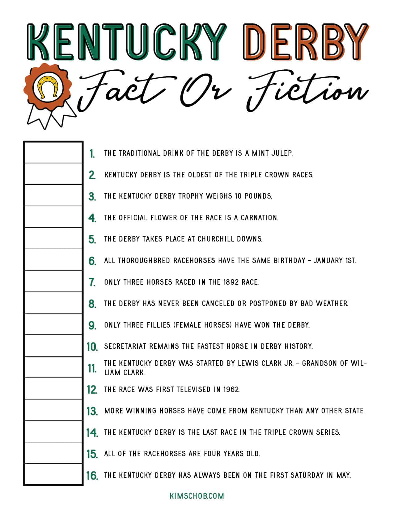 Free Kentucky Derby Printable Games - Kim Schob with Kentucky Derby Printables Free